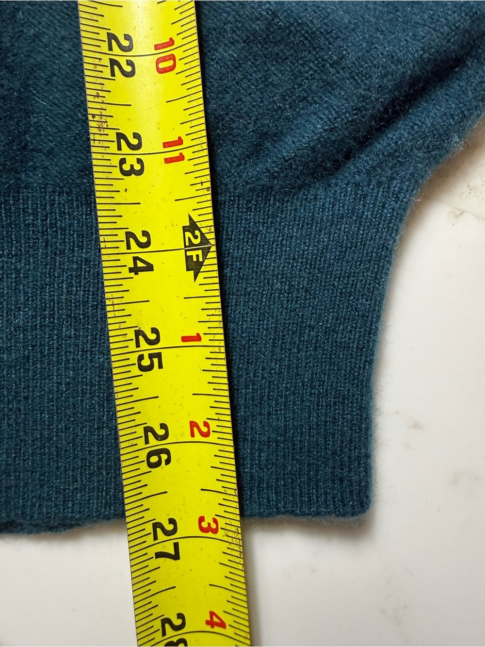 Maeve Women’s Cashmere V-Neck Sweater in Teal - Picture 6 of 7